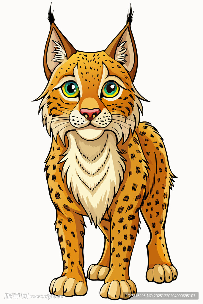 可爱猞猁卡通形象