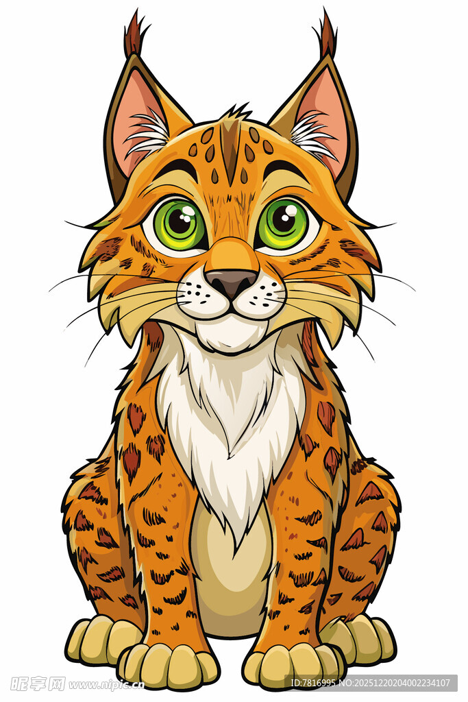 可爱卡通猞猁形象