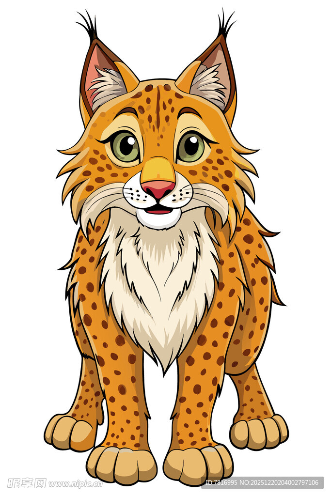 可爱卡通猞猁形象