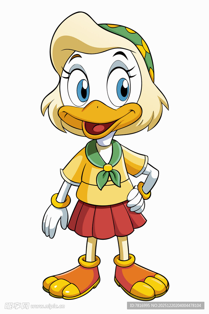 可爱卡通小鸭女孩形象