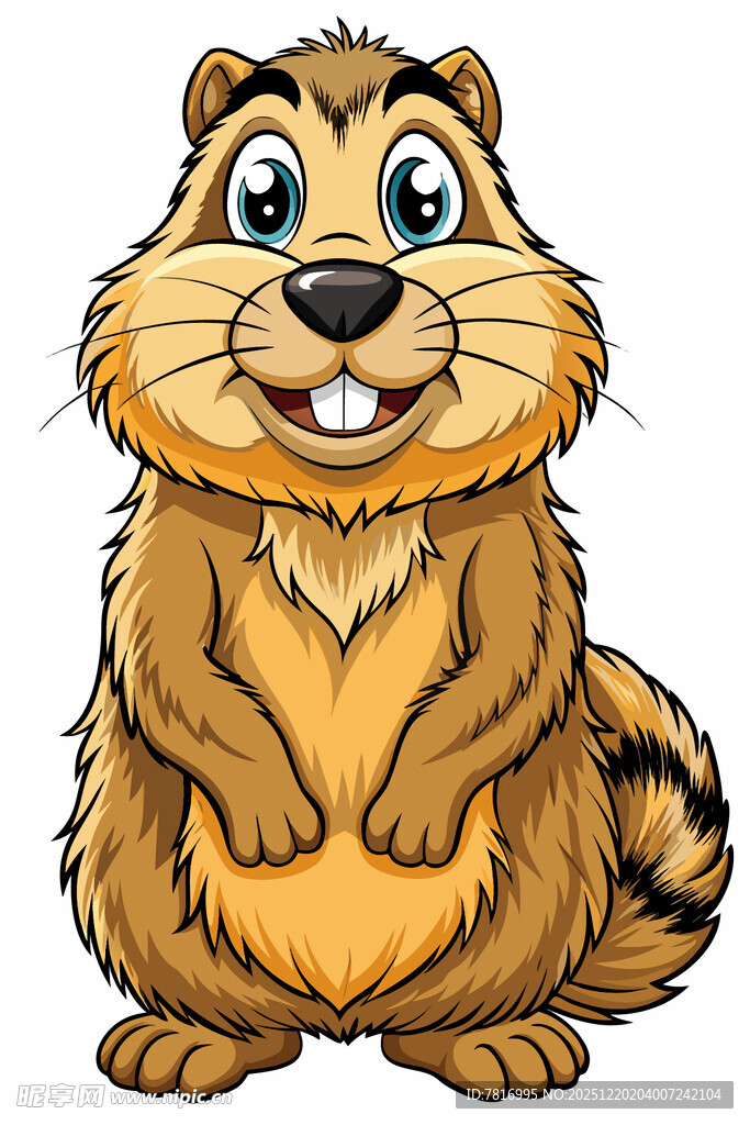 可爱卡通海狸形象展示