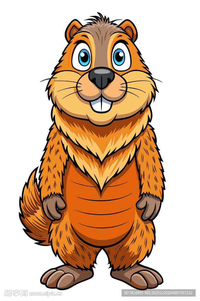 可爱卡通海狸形象展示