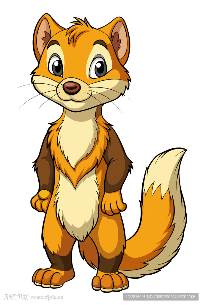 可爱拟人化狐狸卡通形象