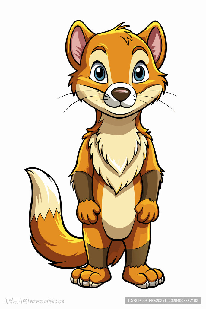 可爱拟人化狐狸卡通形象