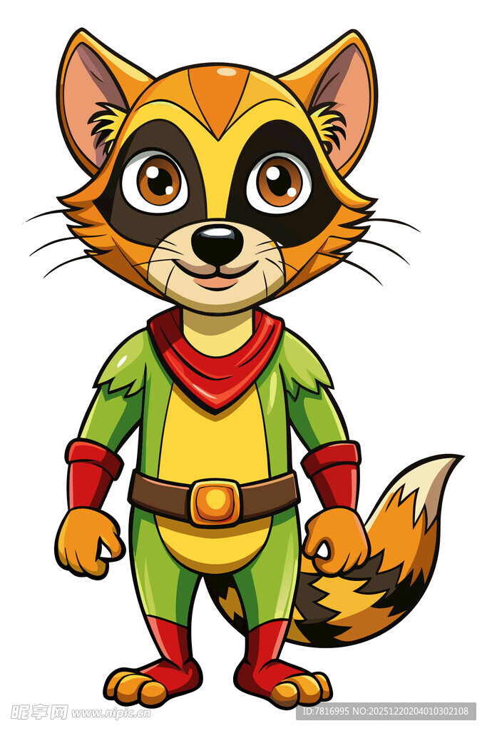 浣熊超级英雄卡通形象