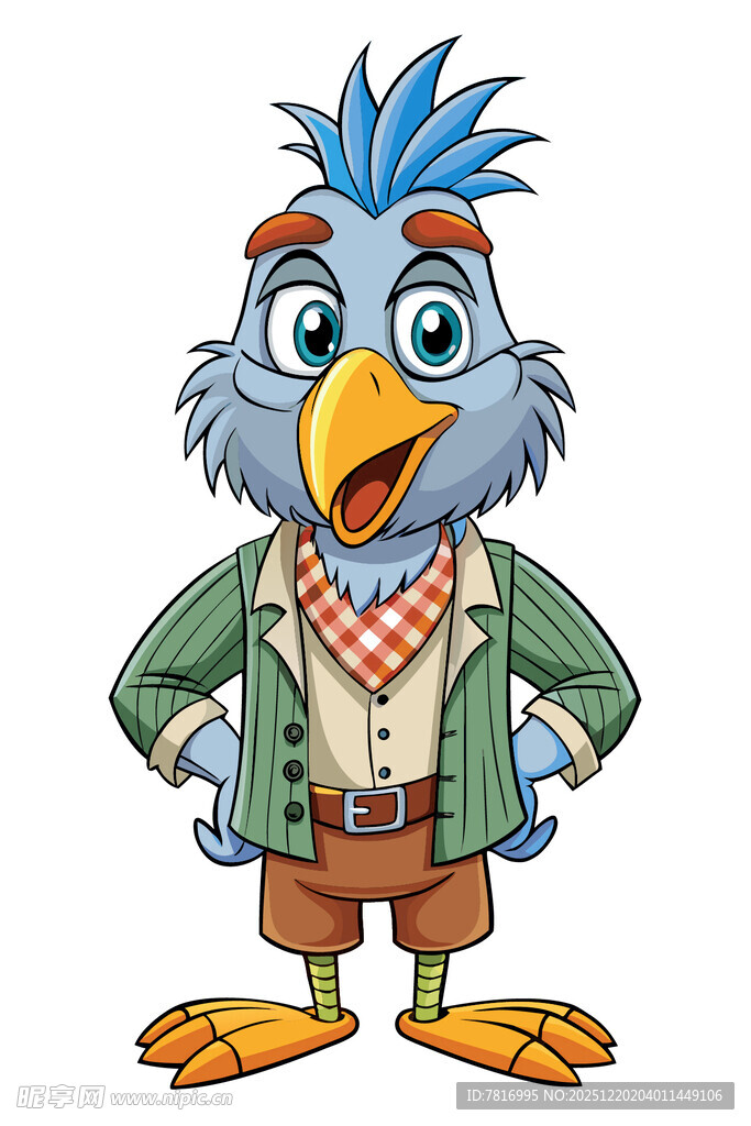 时尚蓝鸟卡通形象