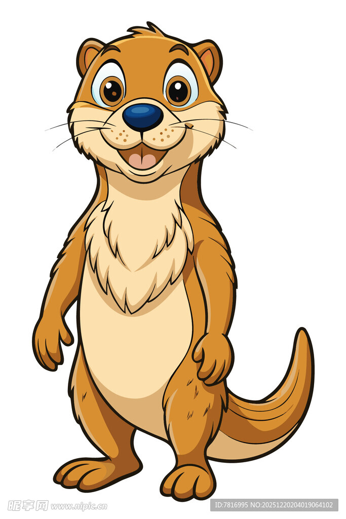 可爱站立海獭卡通形象