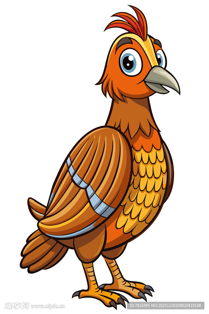 卡通风格的彩色小鸟形象