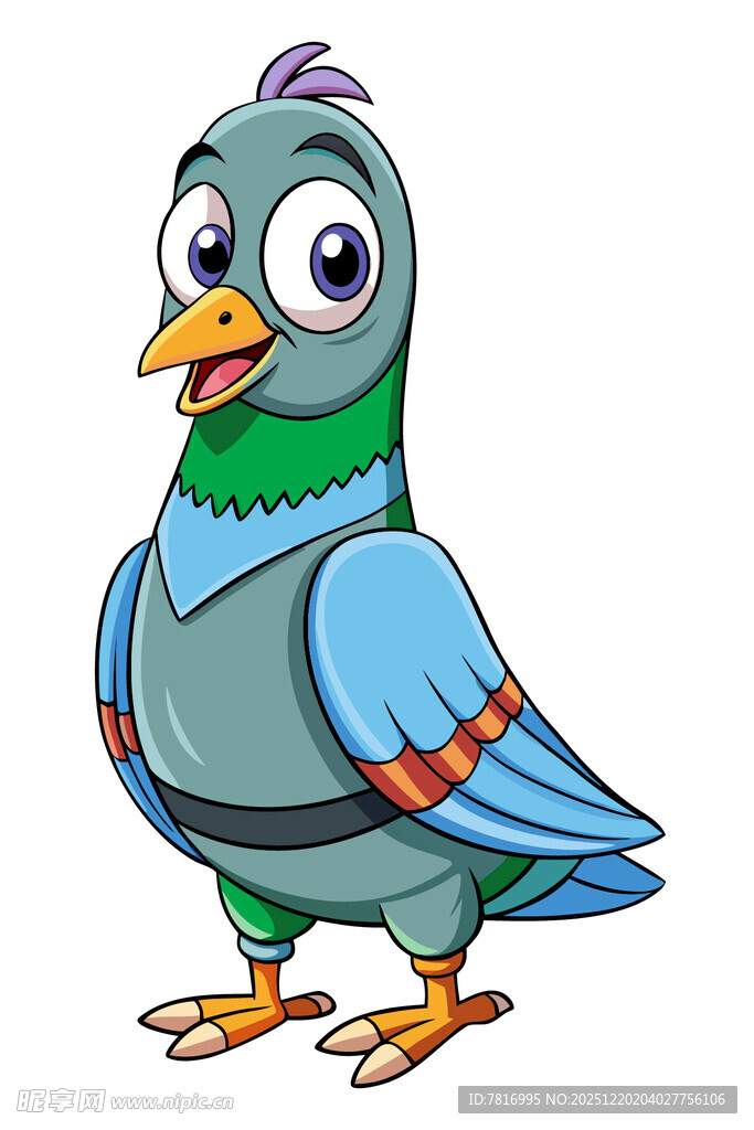 可爱彩色卡通鸽子形象