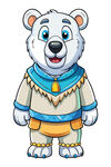 穿着服饰的可爱北极熊