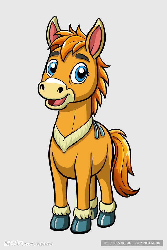 可爱卡通小马形象