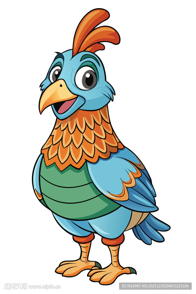 彩色卡通公鸡形象