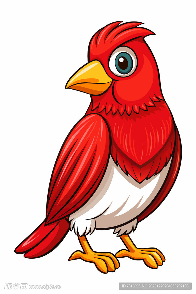 红色卡通小鸟形象