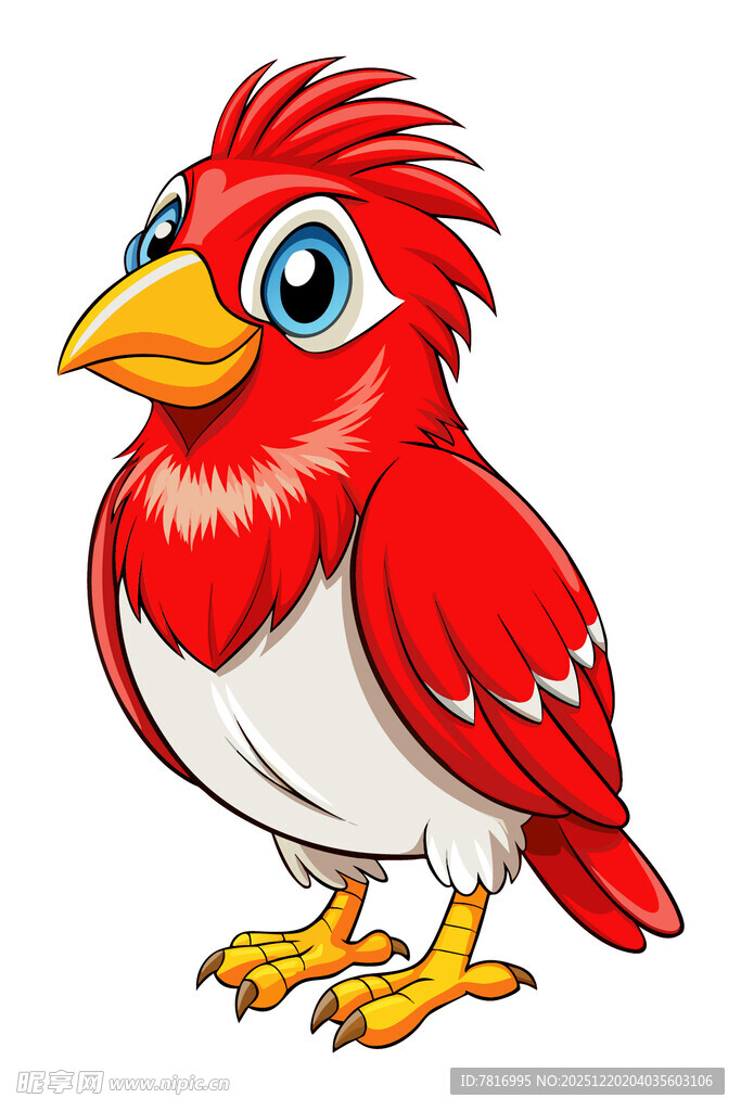 红色卡通小鸟形象