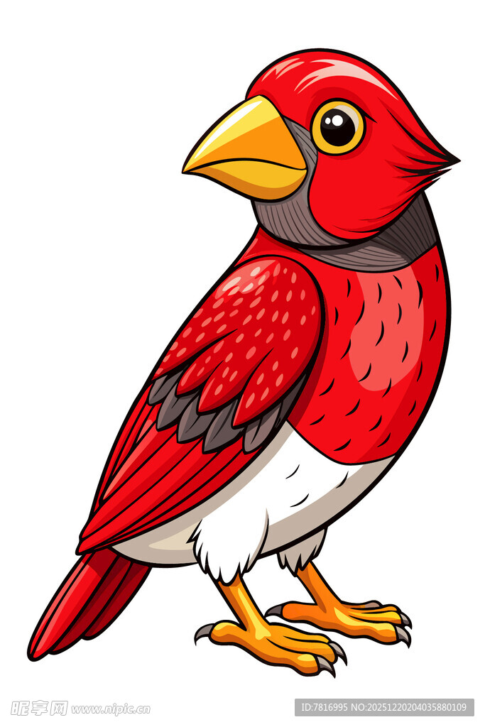 红色小鸟卡通形象