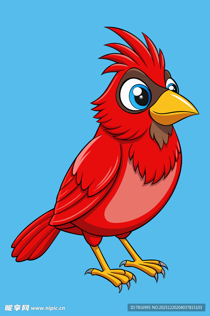红色卡通小鸟