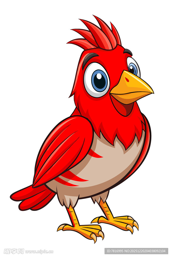 红色卡通小鸟形象