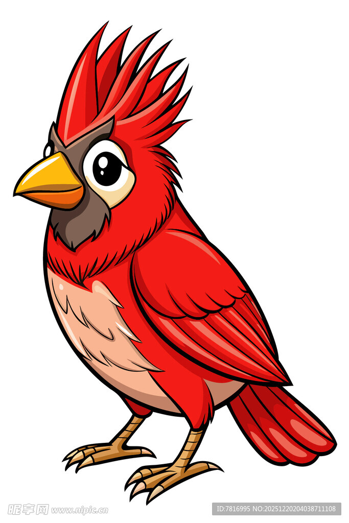 红色卡通鸟形象