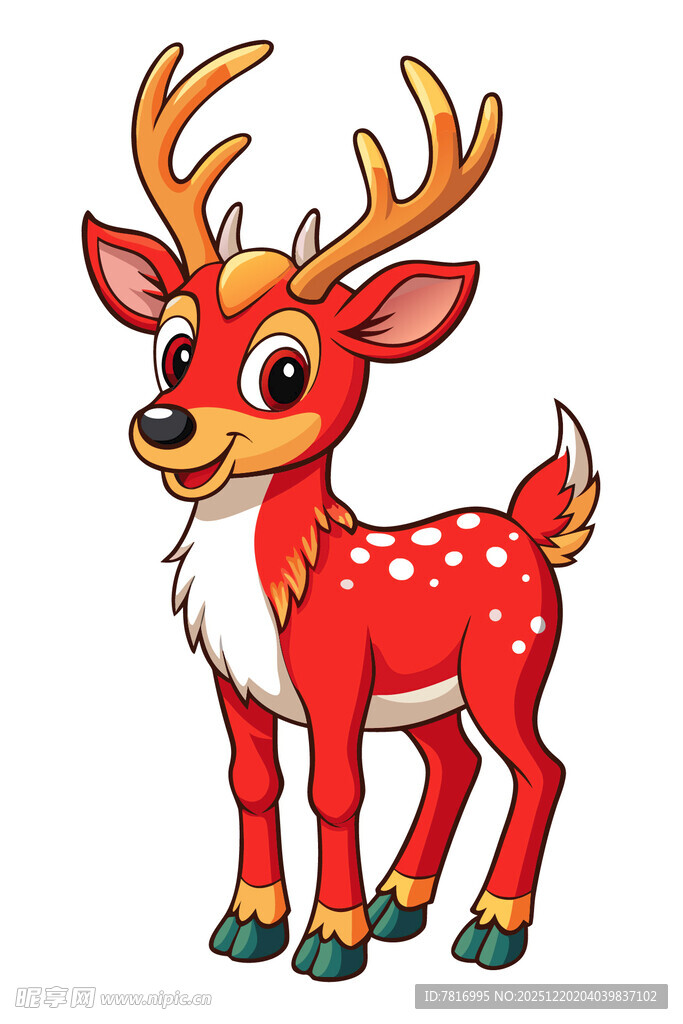 可爱卡通小鹿形象
