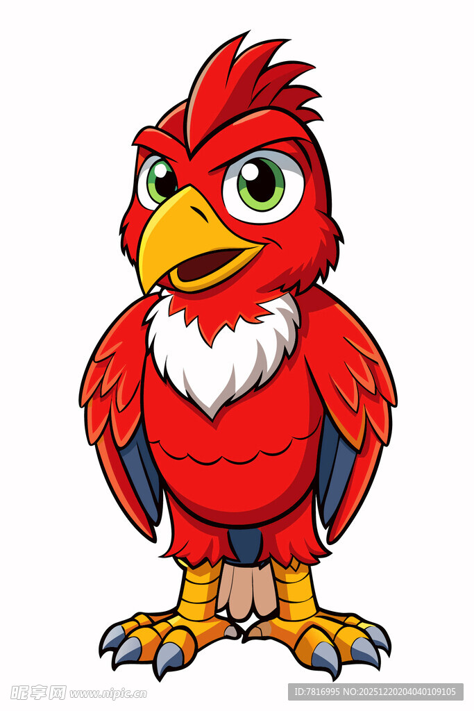 红色卡通鸟形象