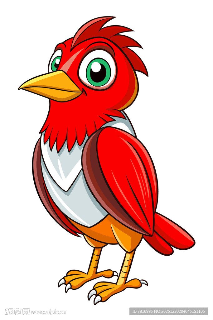 红色卡通小鸟