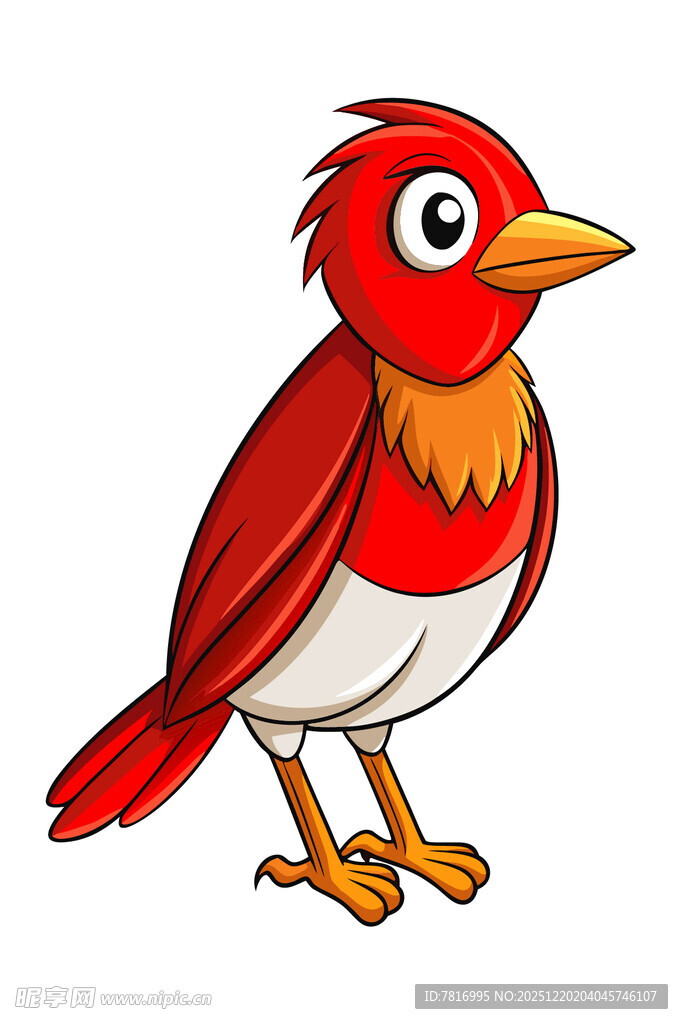 可爱红鸟卡通形象