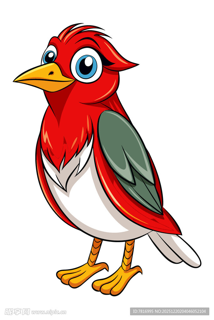 卡通红鸟形象