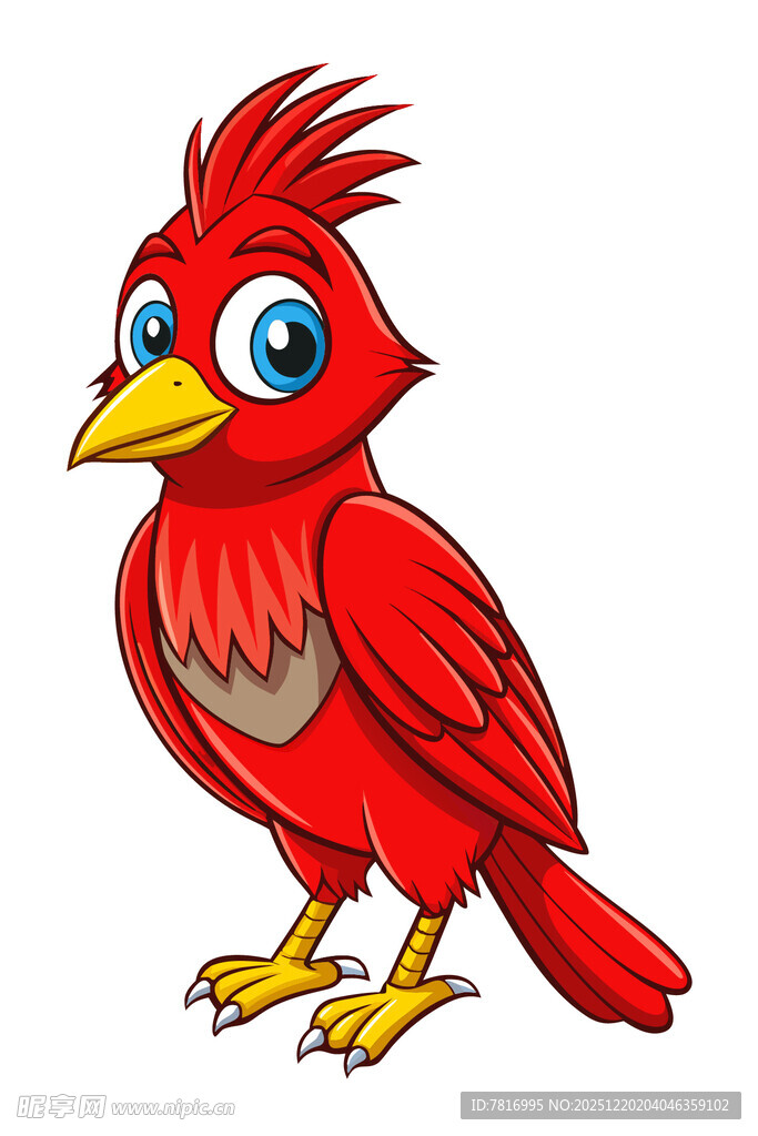 红色卡通小鸟形象