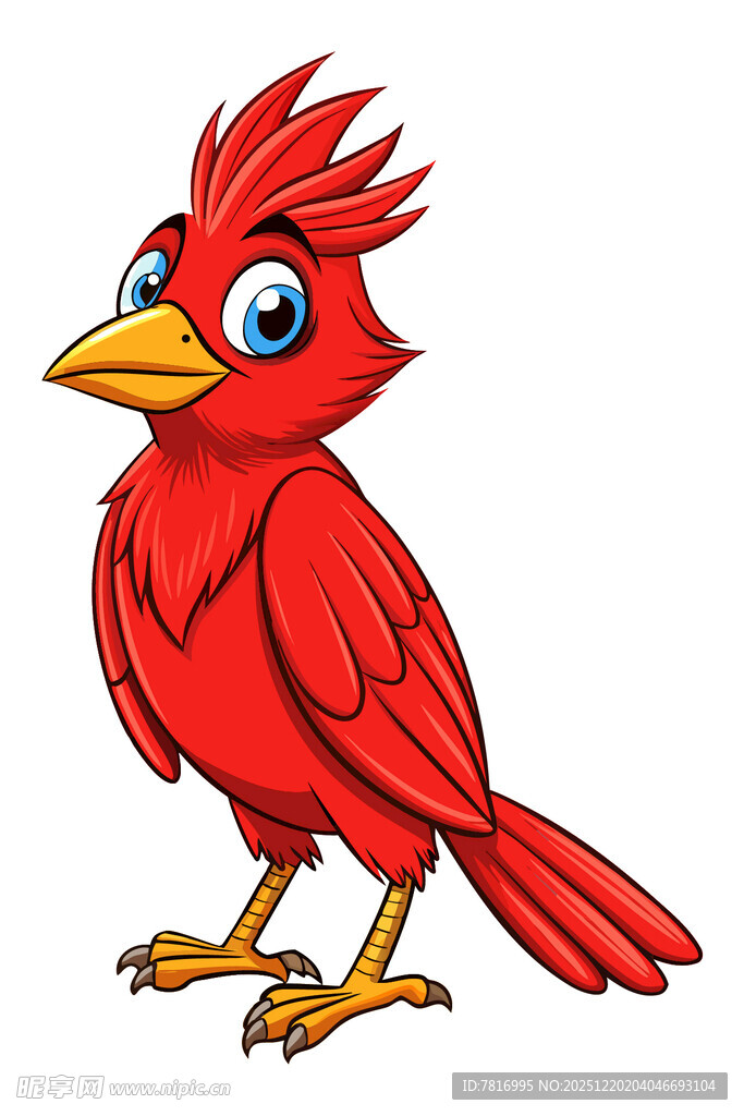 红色卡通小鸟形象