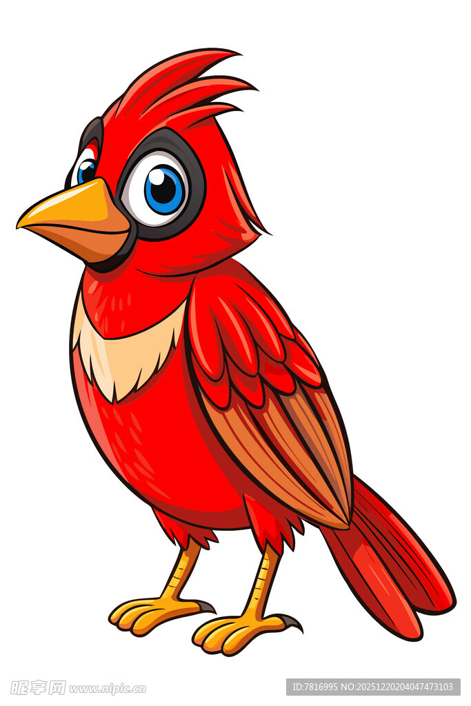红色卡通小鸟形象