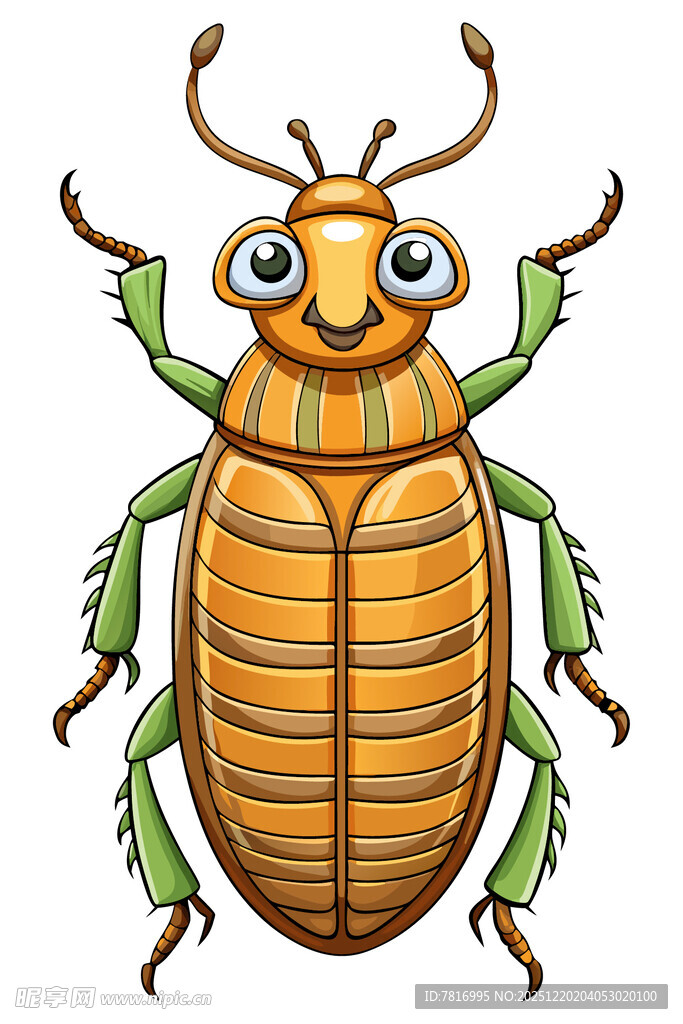 可爱卡通甲虫插画