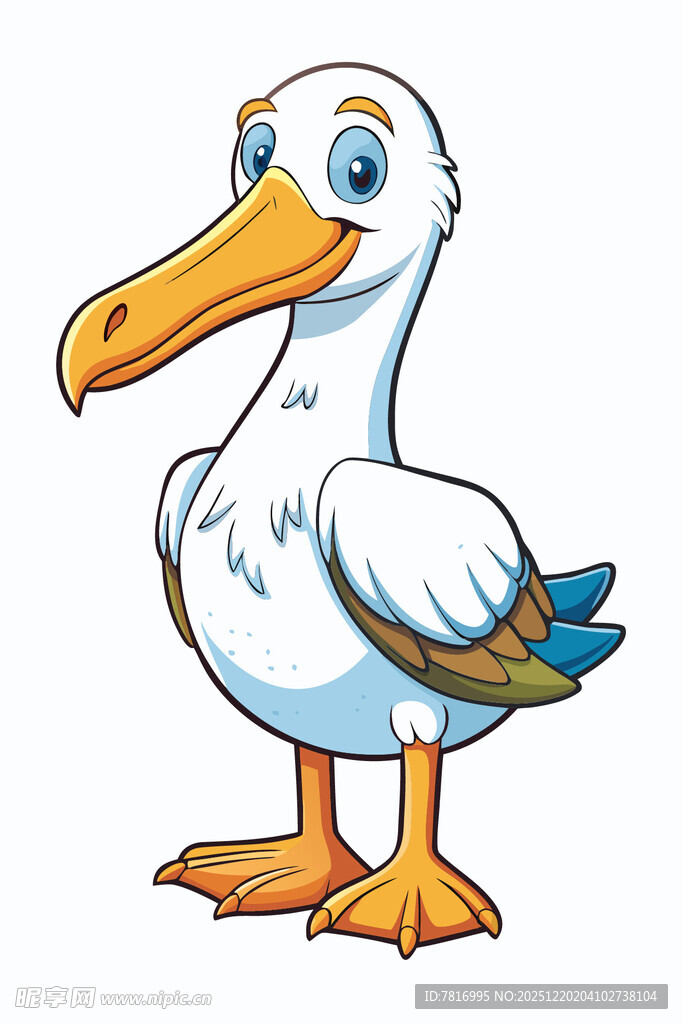 可爱卡通鹈鹕形象