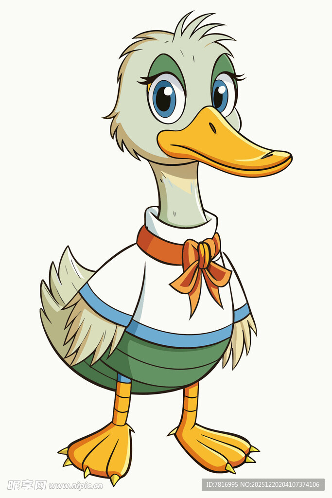 可爱卡通小鸭穿时尚服饰