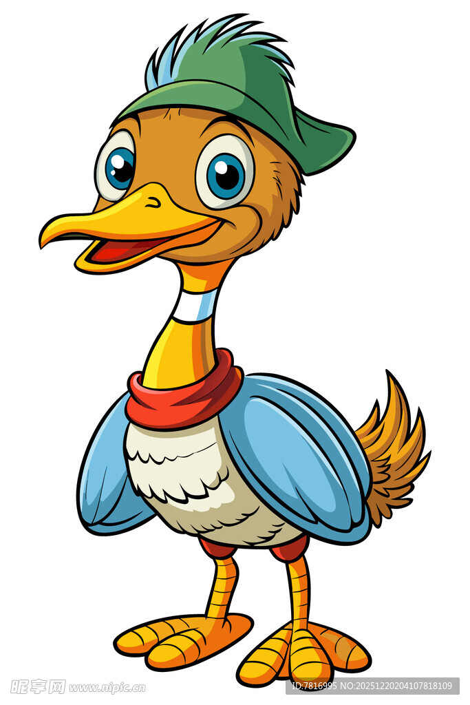 戴帽卡通鸭子形象