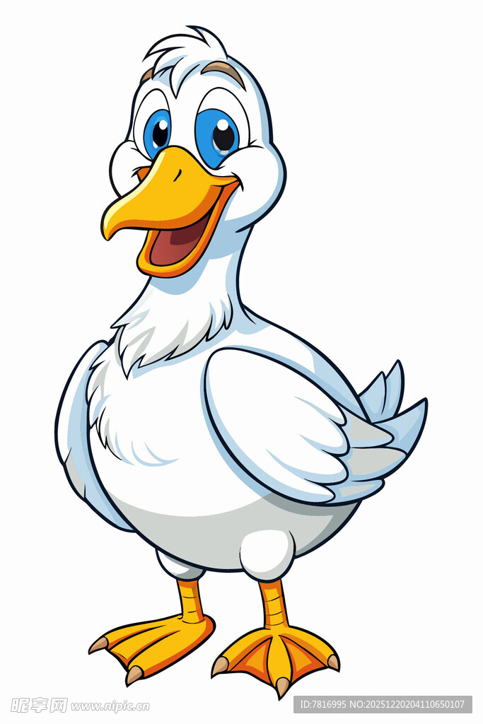 可爱卡通白鸭子形象