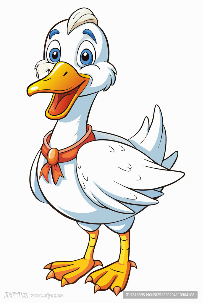 可爱卡通白鸭子形象