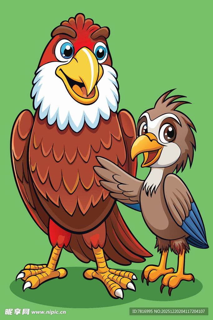 老鹰与小鸟的温馨互动