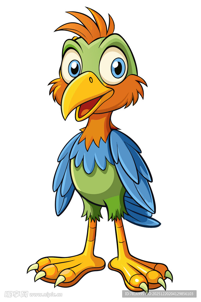 可爱卡通鹦鹉形象