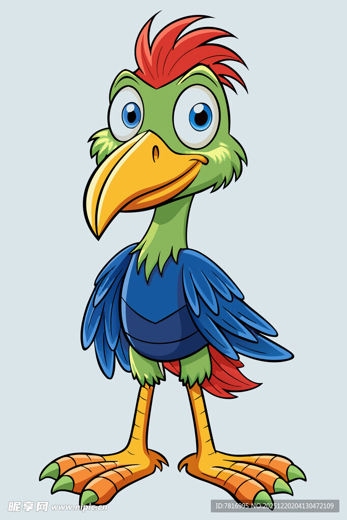彩色卡通鹦鹉形象
