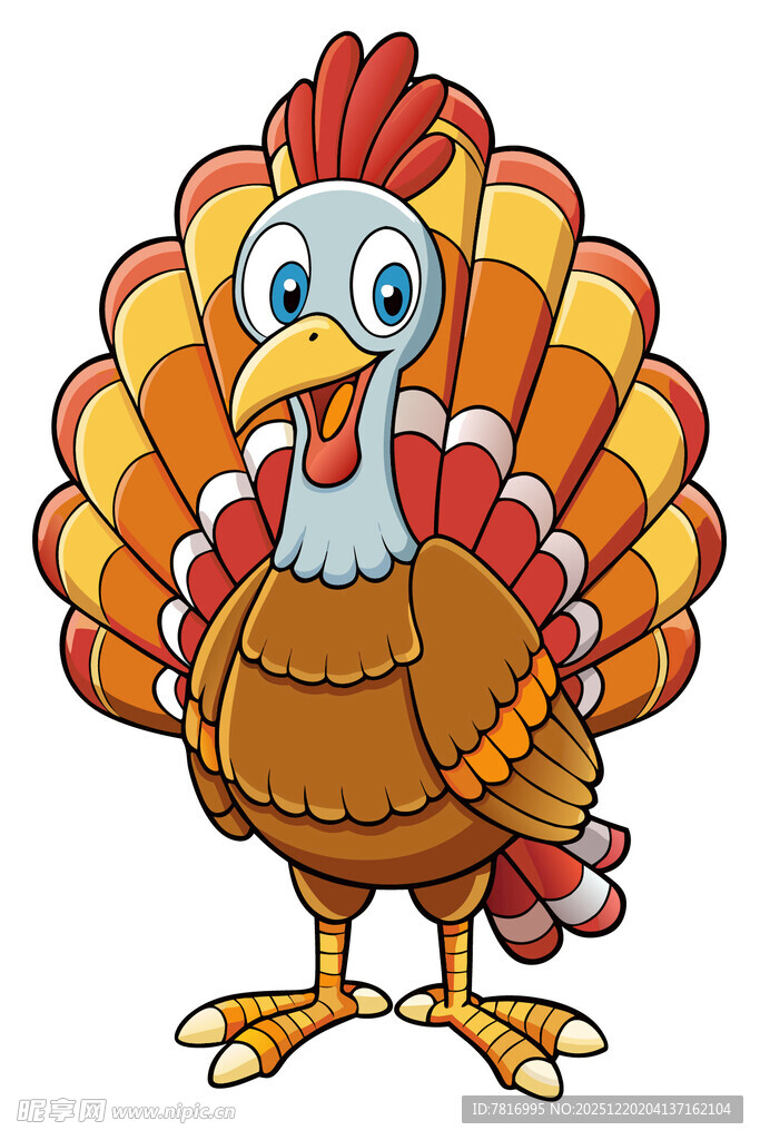 可爱卡通火鸡形象