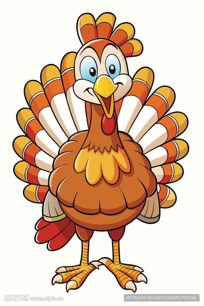 可爱卡通火鸡形象