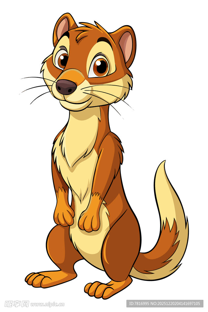可爱站立松鼠卡通形象