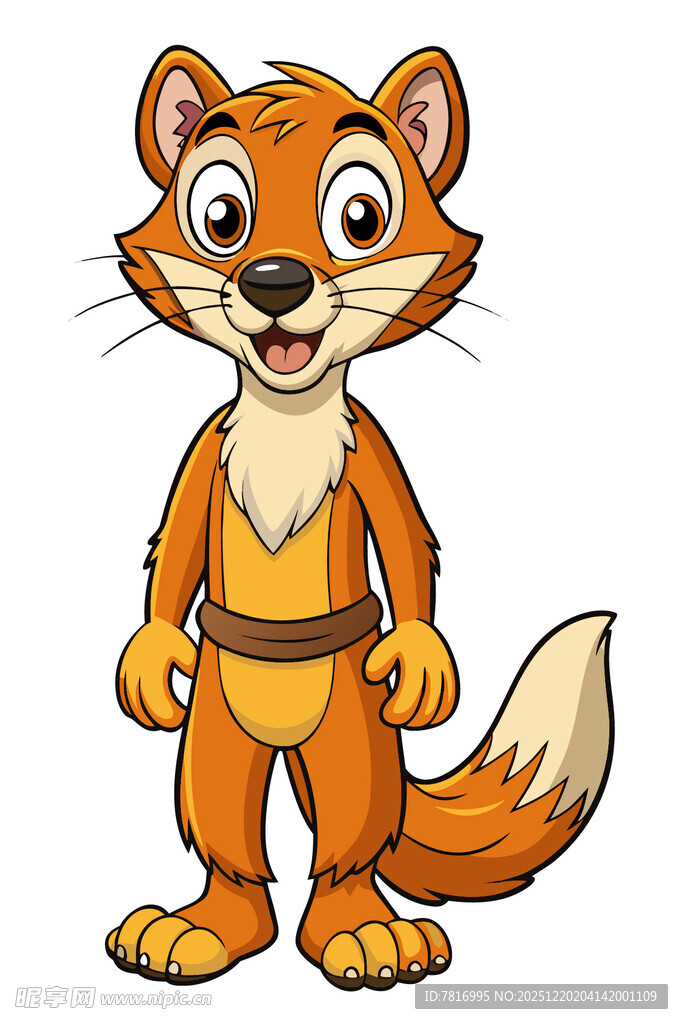 可爱站立狐狸卡通形象