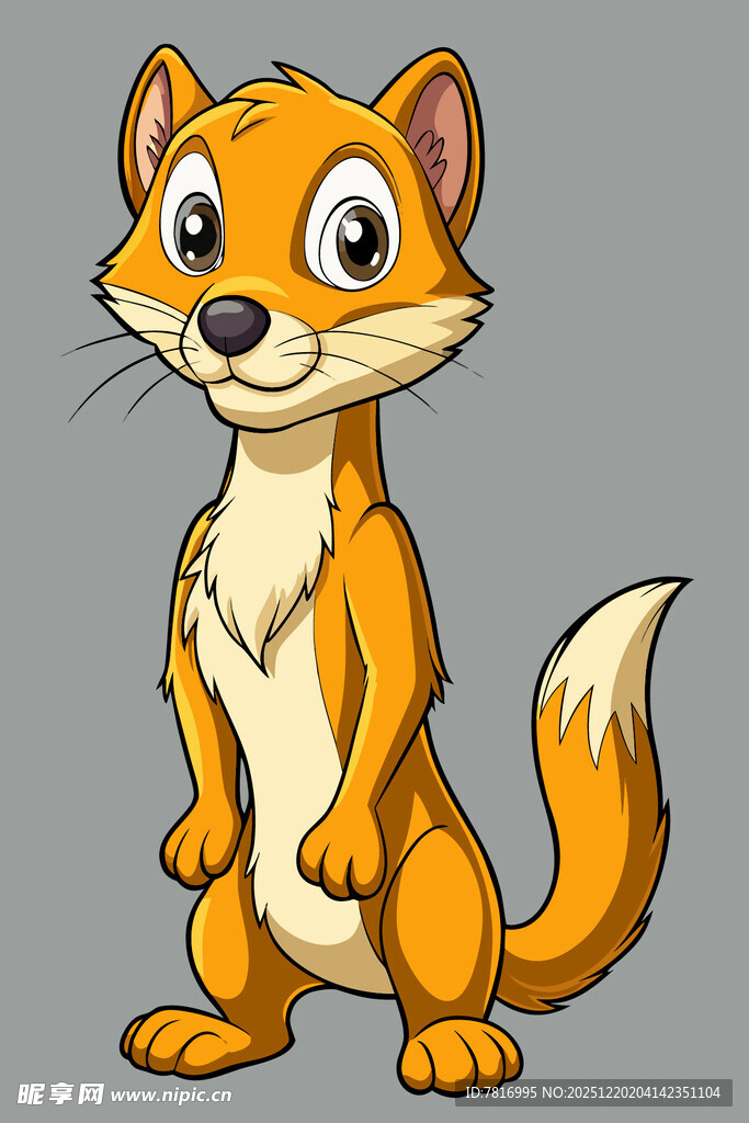 可爱站立小狐狸