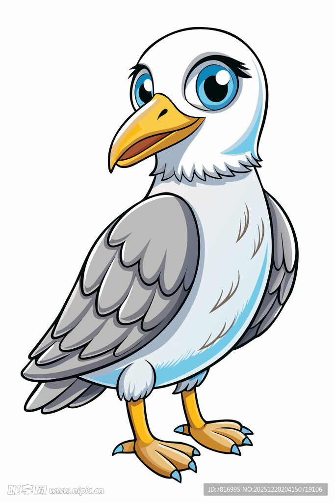 可爱卡通海鸥形象展示