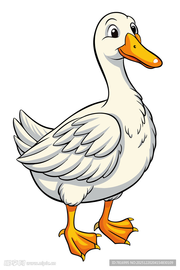 卡通白鸭子形象