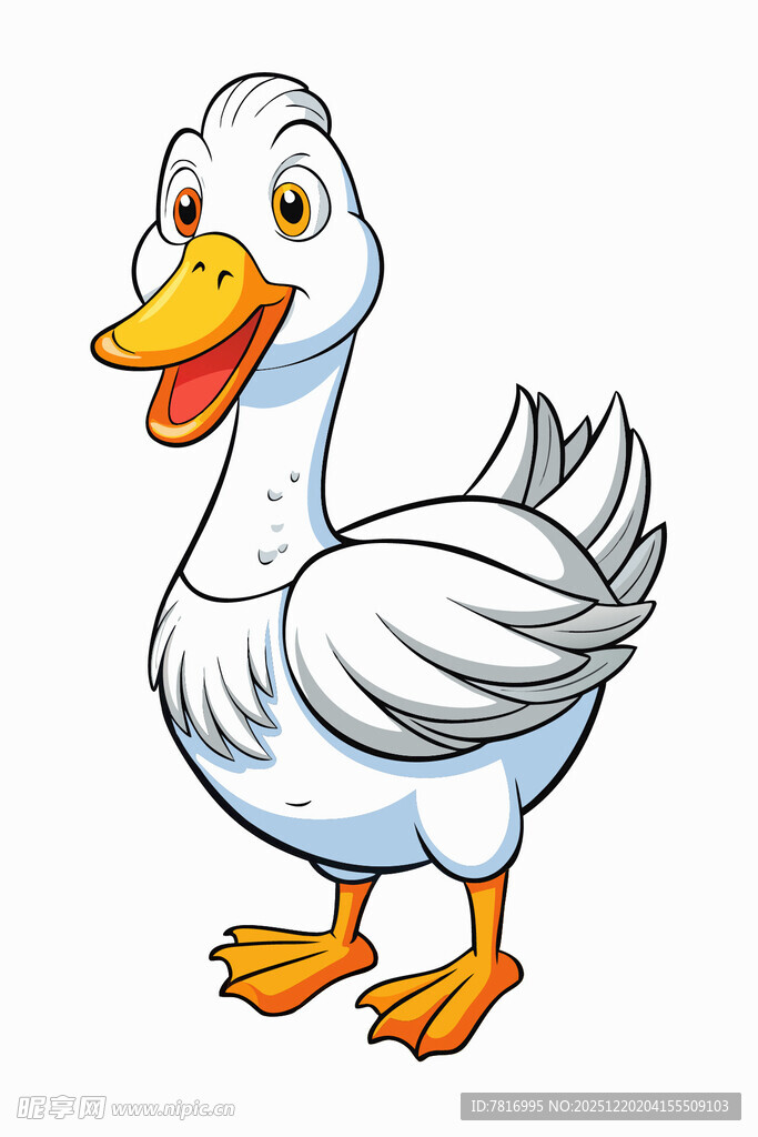 可爱卡通大白鸭