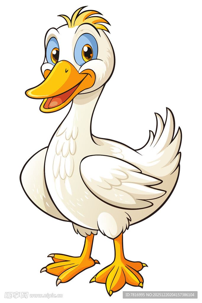 可爱卡通白鸭子