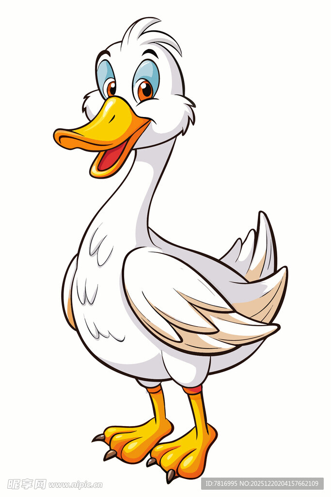 可爱卡通白鸭子