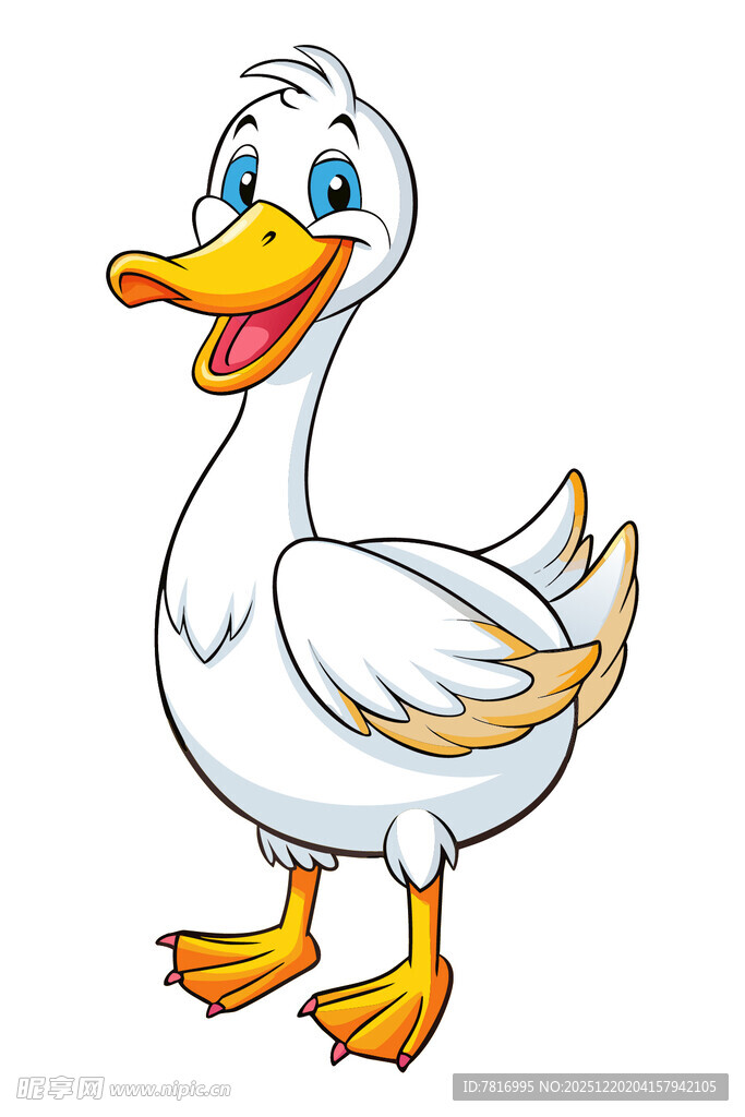 可爱卡通白鸭子